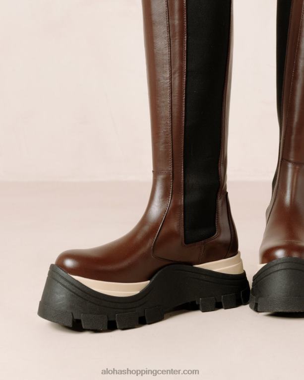 roxie chess - rjavi usnjeni škornji ženske Alohas 0D4R8548