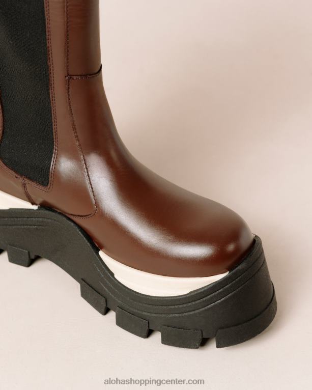 roxie chess - rjavi usnjeni škornji ženske Alohas 0D4R8548