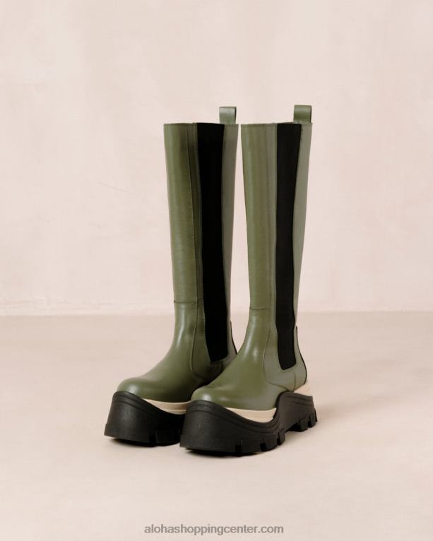 roxie chess - zeleni usnjeni škornji ženske Alohas 0D4R8549