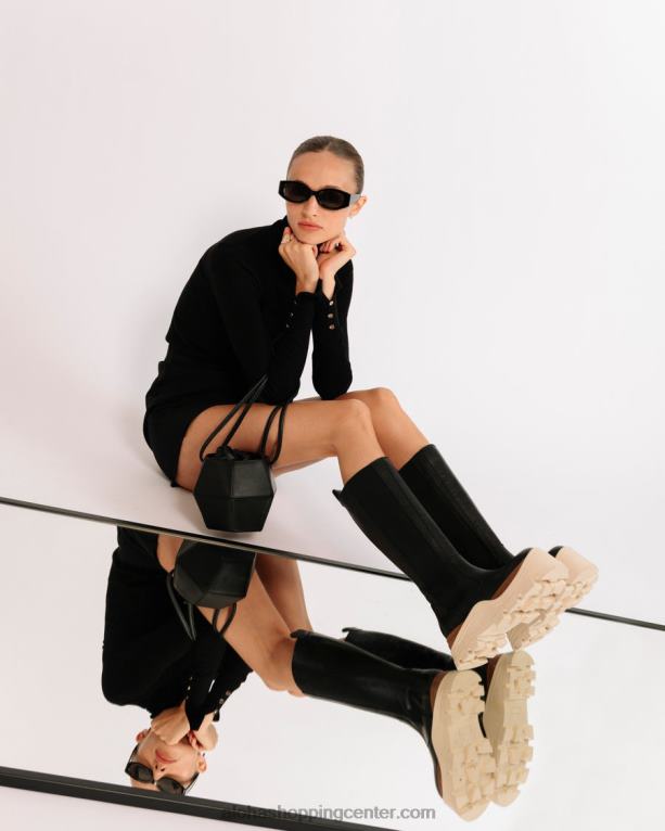 roxie marcona - črni usnjeni škornji ženske Alohas 0D4R8551