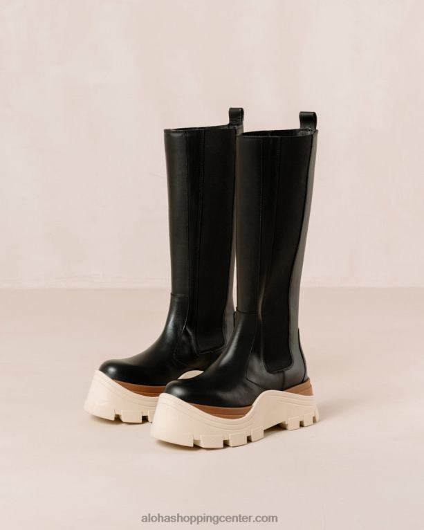 roxie marcona - črni usnjeni škornji ženske Alohas 0D4R8551