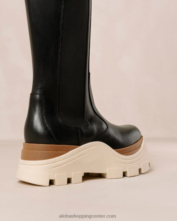 roxie marcona - črni usnjeni škornji ženske Alohas 0D4R8551