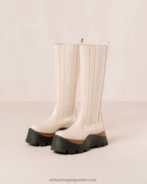 roxie nutty - beli usnjeni škornji ženske Alohas 0D4R8552