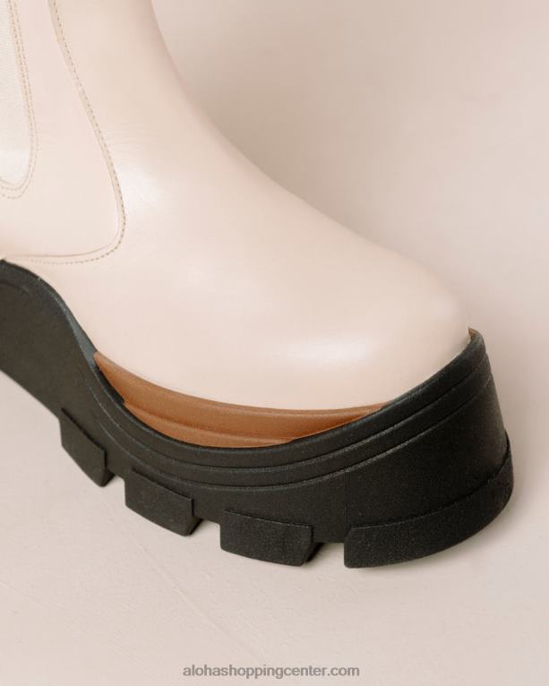 roxie nutty - beli usnjeni škornji ženske Alohas 0D4R8552