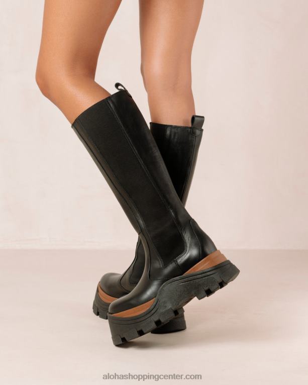 roxie nutty - črni usnjeni škornji ženske Alohas 0D4R8553