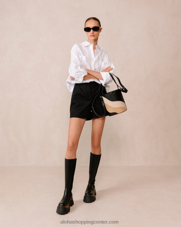 roxie nutty - črni usnjeni škornji ženske Alohas 0D4R8553