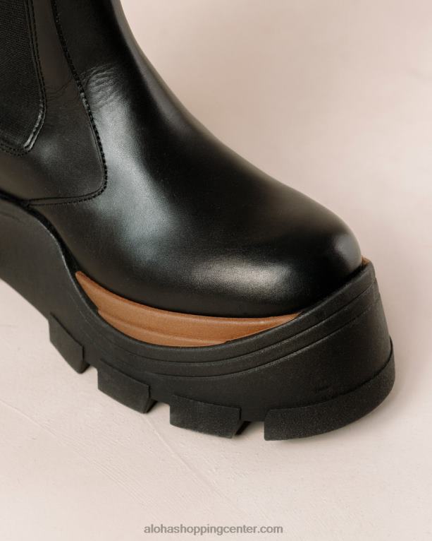 roxie nutty - črni usnjeni škornji ženske Alohas 0D4R8553