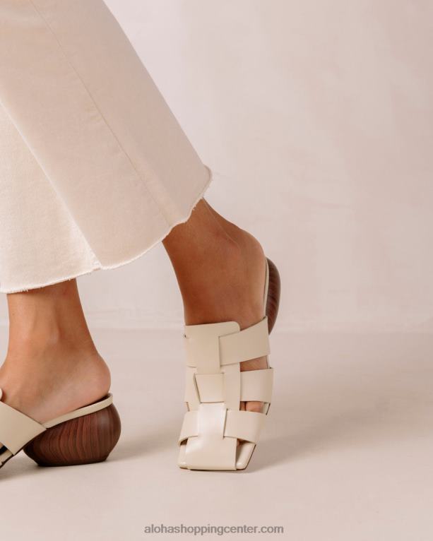 rubinasto bele tkane usnjene mule ženske Alohas 0D4R8381