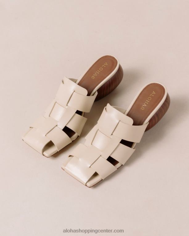 rubinasto bele tkane usnjene mule ženske Alohas 0D4R8381