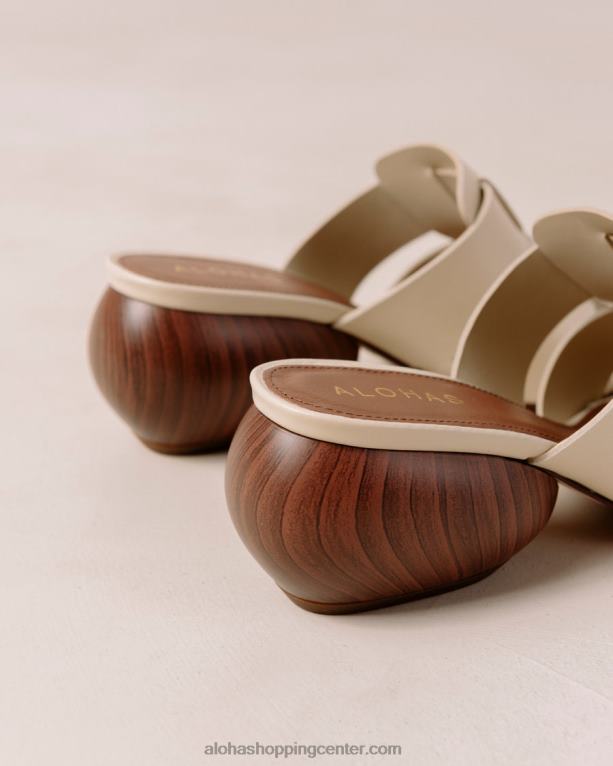 rubinasto bele tkane usnjene mule ženske Alohas 0D4R8381