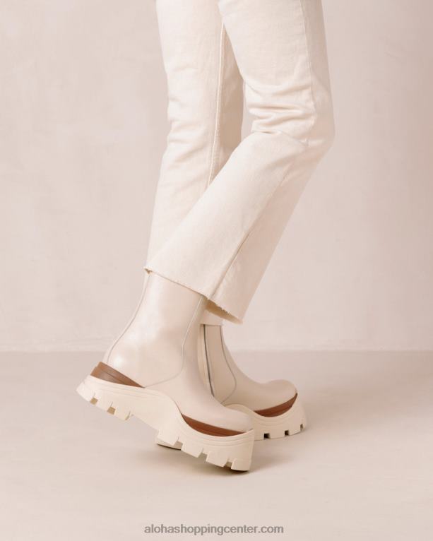 safir marcona - beli usnjeni škornji ženske Alohas 0D4R8331