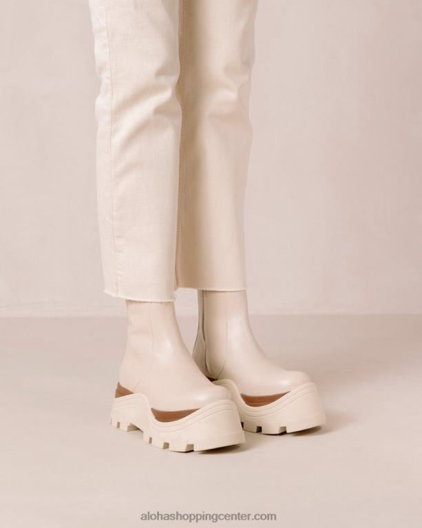 safir marcona - beli usnjeni škornji ženske Alohas 0D4R8331