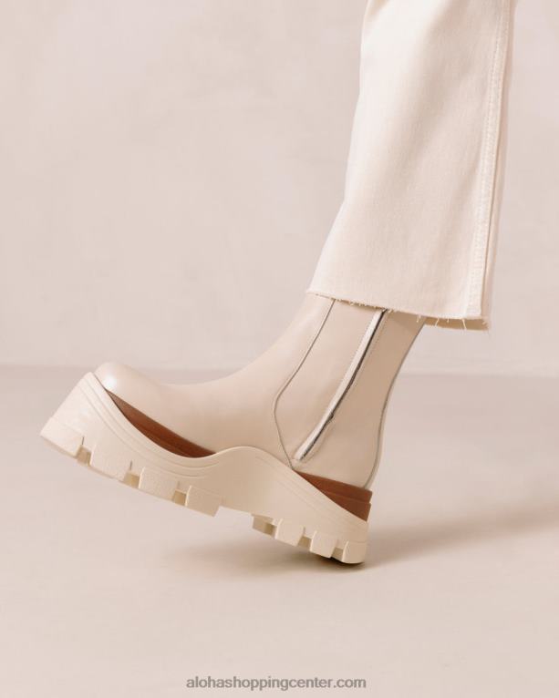 safir marcona - beli usnjeni škornji ženske Alohas 0D4R8331