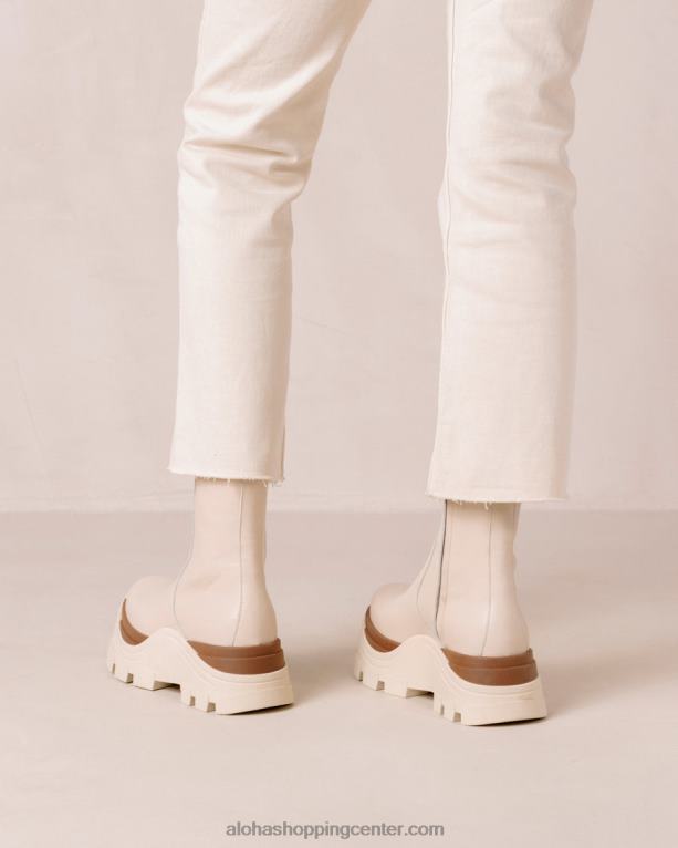 safir marcona - beli usnjeni škornji ženske Alohas 0D4R8331