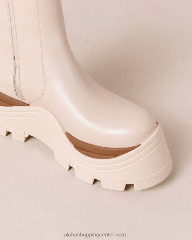 safir marcona - beli usnjeni škornji ženske Alohas 0D4R8331