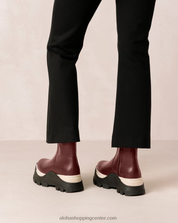 safirni šah - rdeči usnjeni škornji ženske Alohas 0D4R8329