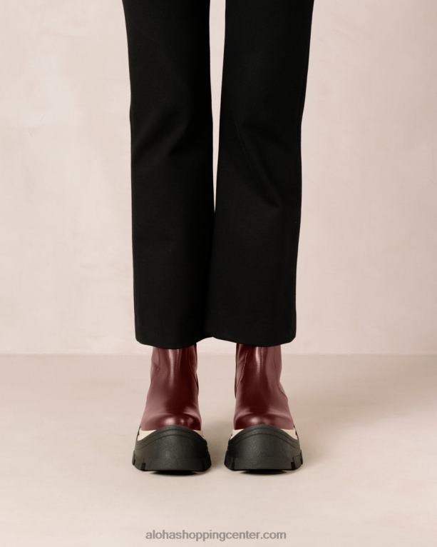 safirni šah - rdeči usnjeni škornji ženske Alohas 0D4R8329