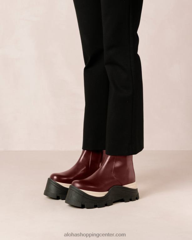 safirni šah - rdeči usnjeni škornji ženske Alohas 0D4R8329