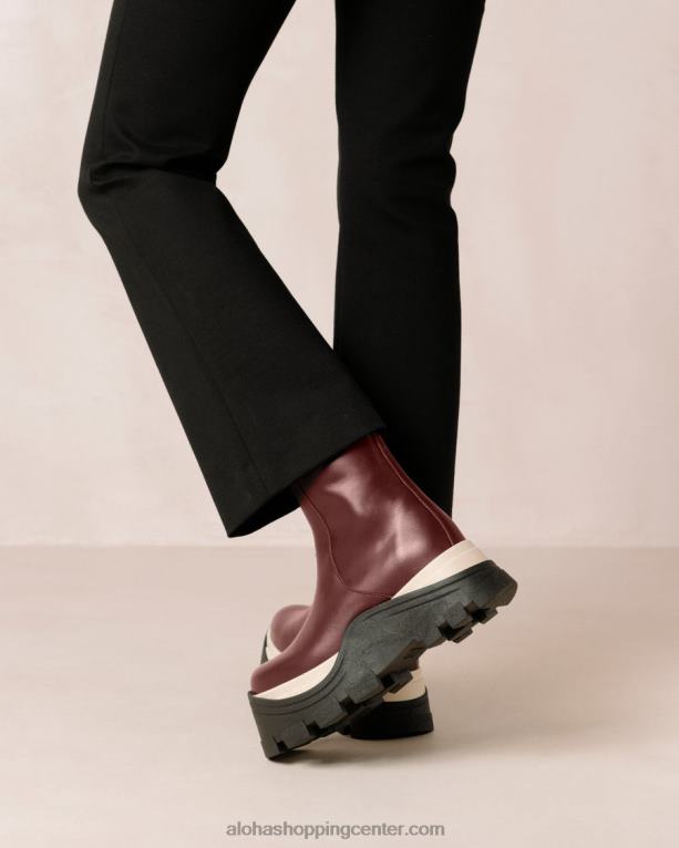 safirni šah - rdeči usnjeni škornji ženske Alohas 0D4R8329