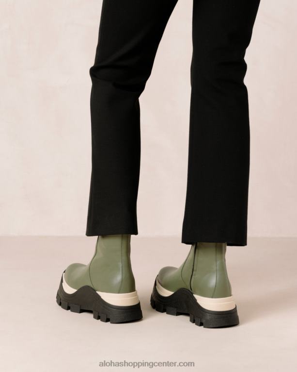 safirni šah - zeleni usnjeni škornji ženske Alohas 0D4R8330