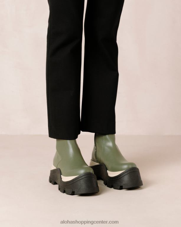 safirni šah - zeleni usnjeni škornji ženske Alohas 0D4R8330