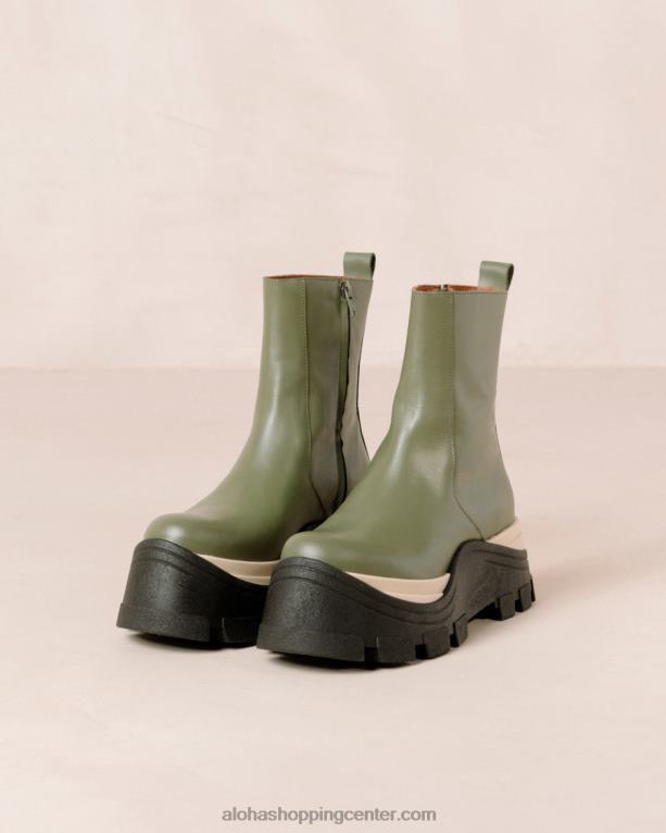 safirni šah - zeleni usnjeni škornji ženske Alohas 0D4R8330