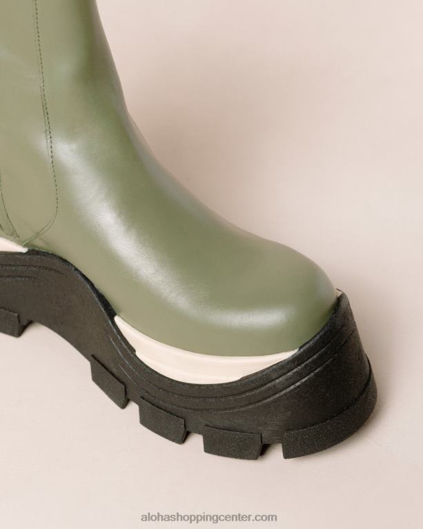 safirni šah - zeleni usnjeni škornji ženske Alohas 0D4R8330