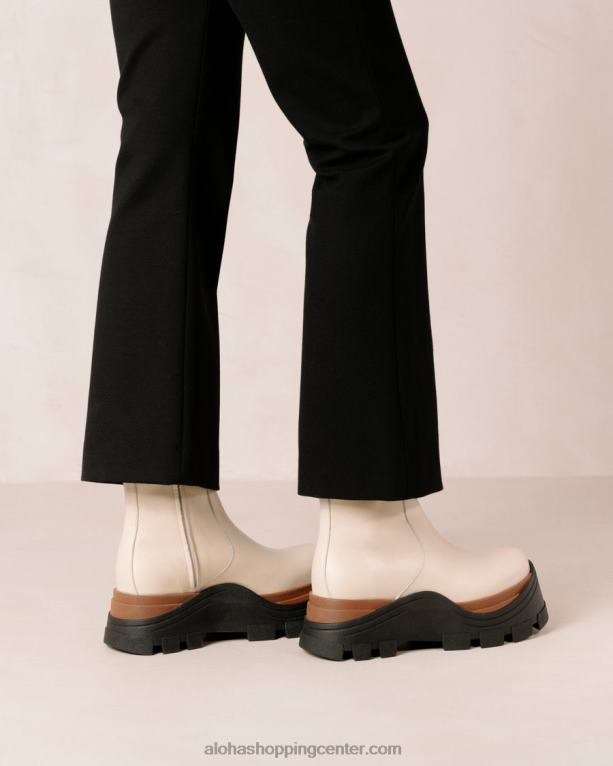 safirno beli usnjeni škornji ženske Alohas 0D4R8333