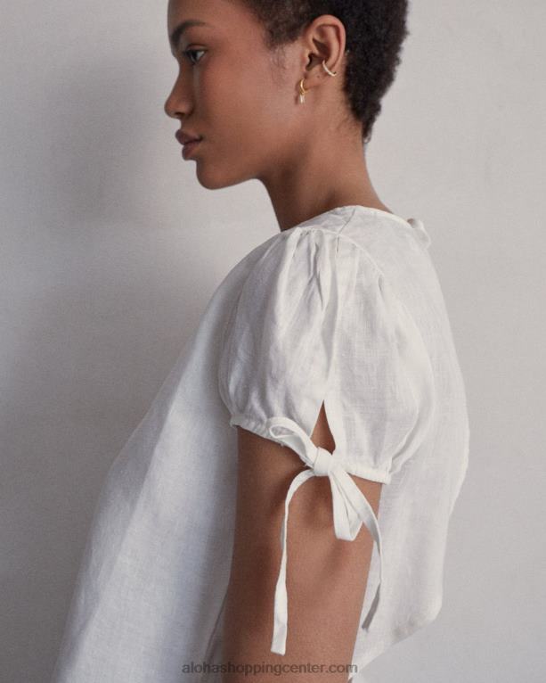 sanjska dežela - beli platneni vrh ženske Alohas 0D4R8951