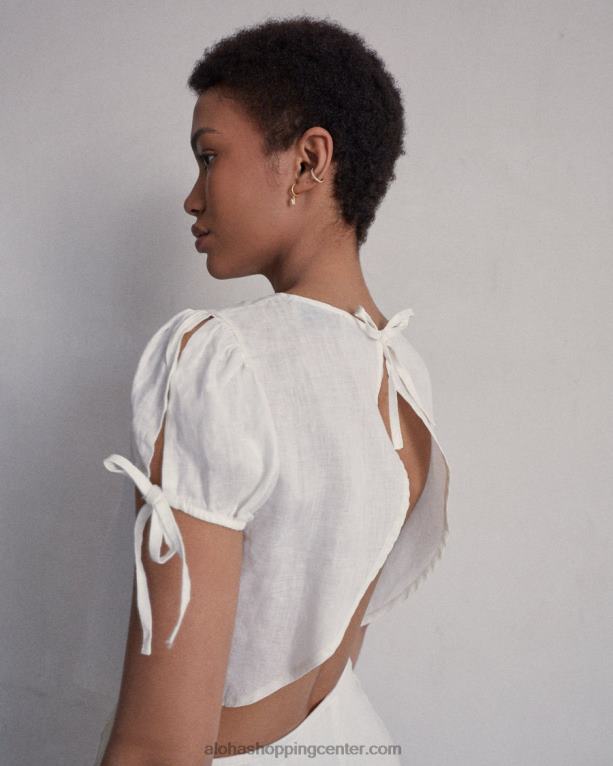 sanjska dežela - beli platneni vrh ženske Alohas 0D4R8951