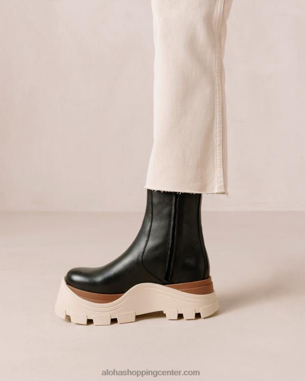 sapphire marcona - črni usnjeni škornji ženske Alohas 0D4R8332