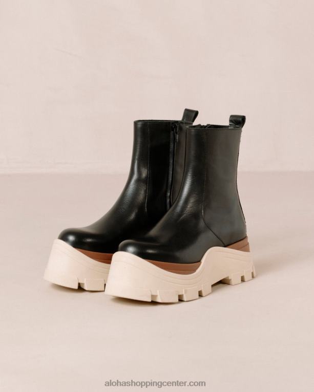 sapphire marcona - črni usnjeni škornji ženske Alohas 0D4R8332