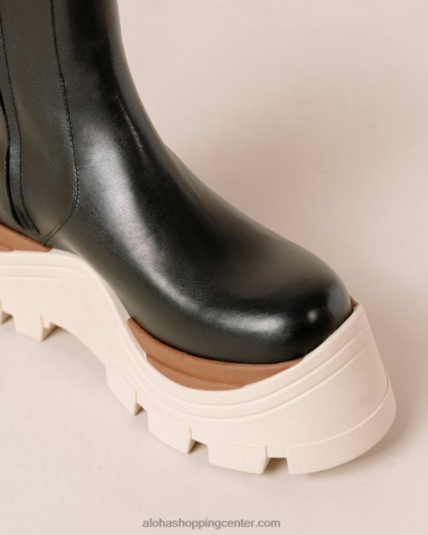 sapphire marcona - črni usnjeni škornji ženske Alohas 0D4R8332