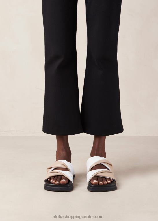 shaka bicolor - bele in bež usnjene sandale ženske Alohas 0D4R8509