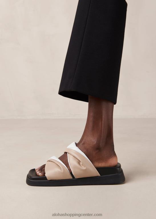 shaka bicolor - bele in bež usnjene sandale ženske Alohas 0D4R8509