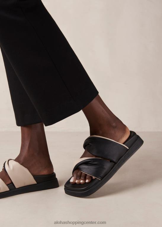 shaka bicolor - črno-beli usnjeni sandali ženske Alohas 0D4R8508