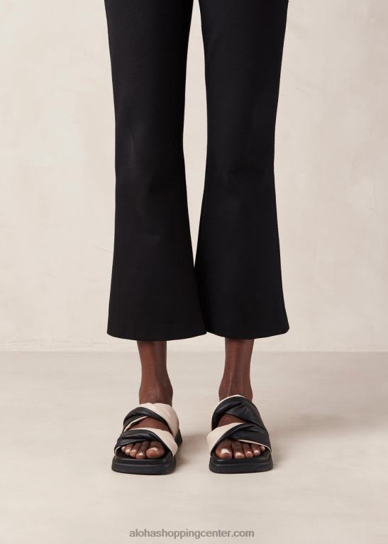 shaka bicolor - črno-beli usnjeni sandali ženske Alohas 0D4R8508