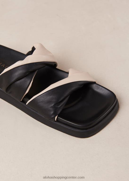 shaka bicolor - črno-beli usnjeni sandali ženske Alohas 0D4R8508