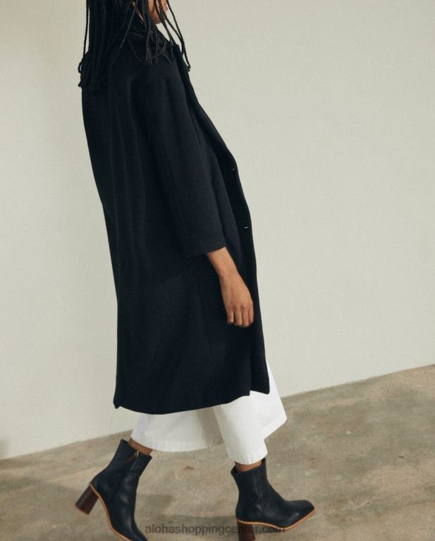 skušnjava - črn volnen plašč ženske Alohas 0D4R8883