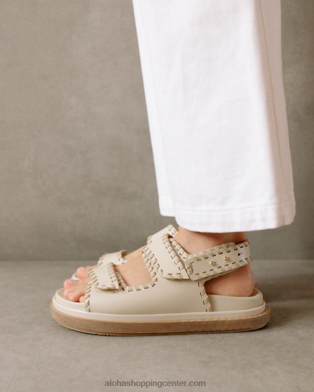 sod - bele in bež usnjene sandale ženske Alohas 0D4R8480