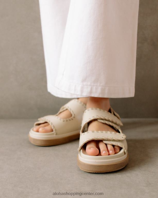 sod - bele in bež usnjene sandale ženske Alohas 0D4R8480