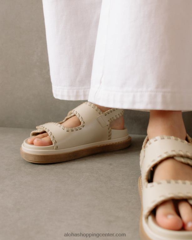 sod - bele in bež usnjene sandale ženske Alohas 0D4R8480