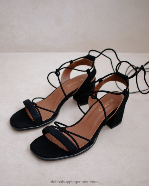 sophie - črni sandali iz semiša ženske Alohas 0D4R8174