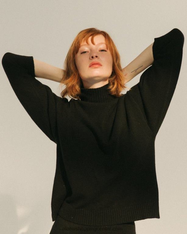 sovoznik - črn pleten top ženske Alohas 0D4R8766