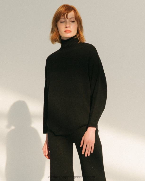 sovoznik - črn pleten top ženske Alohas 0D4R8766