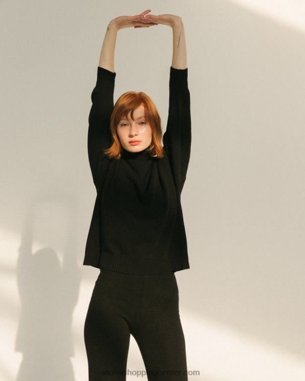 sovoznik - črn pleten top ženske Alohas 0D4R8766