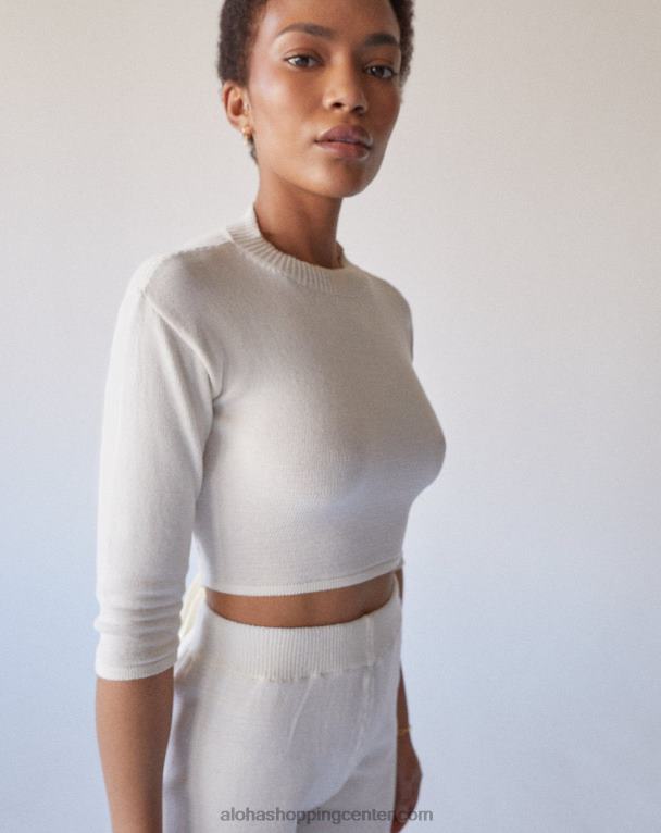 sproščeno - bel pleten top ženske Alohas 0D4R8902