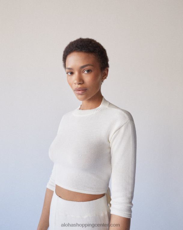 sproščeno - bel pleten top ženske Alohas 0D4R8902