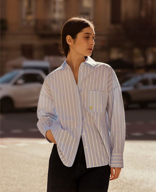 stripped - bombažna pižama z dolgimi rokavi ženske Alohas 0D4R8754