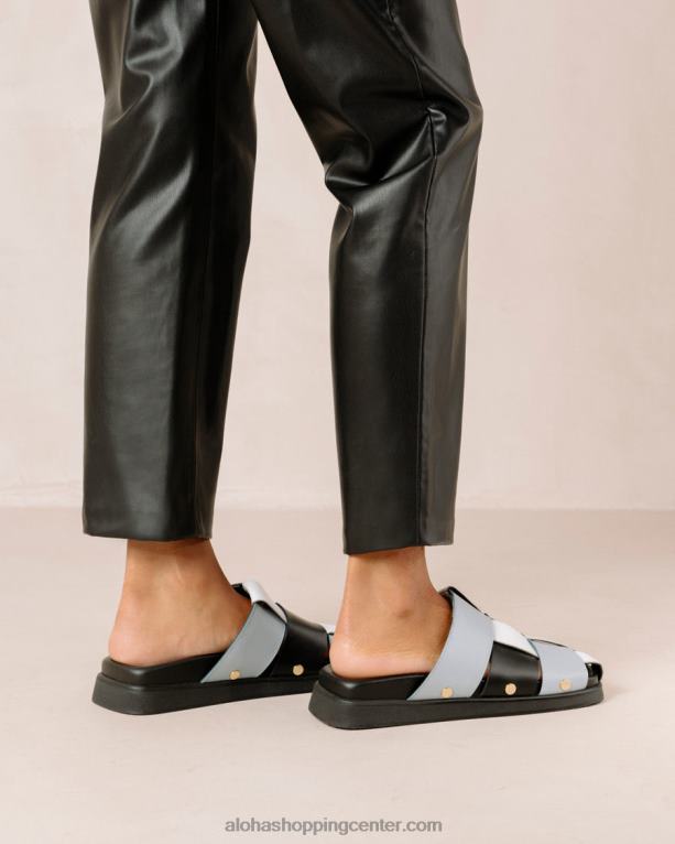 stuart - modre večbarvne usnjene mule ženske Alohas 0D4R8533